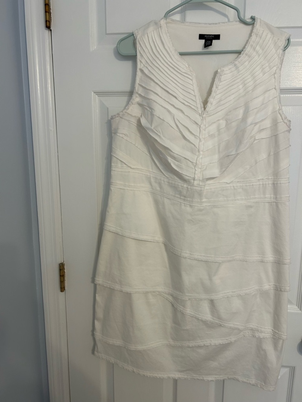 Alfani White Tiered Sleeveless Dress